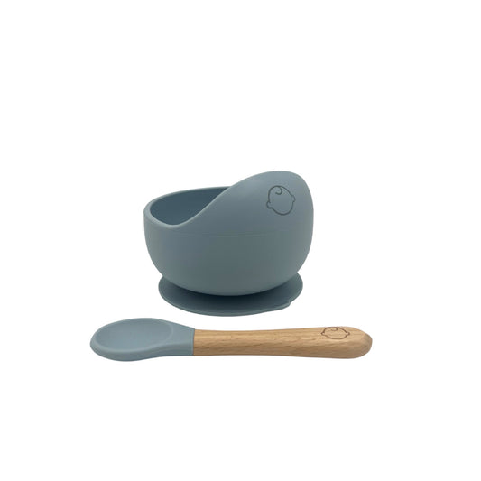 Baby Silikon Geschirr-Set "Little" 2-Teilig blau